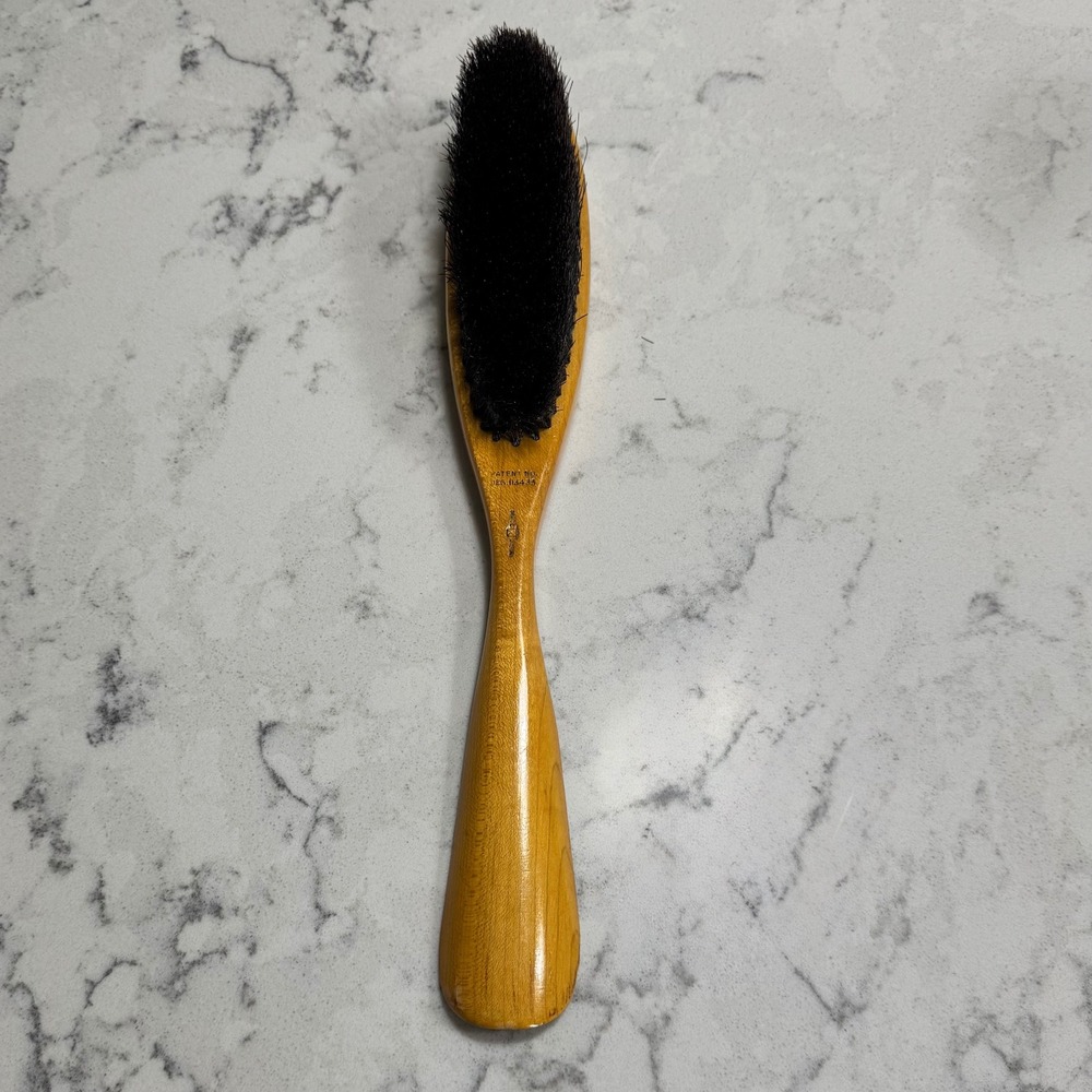 Vintage Wooden Clothing Brush and Shoe Horn Natural Bristle‎ Excellent Condition